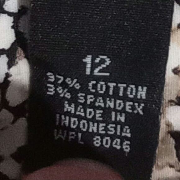 Alfani Blouse Ladies 12 V Neck Cream and Black - Picture 7 of 8